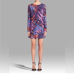 Mara Hoffman Herbarium Swing Dress Persimmon Abstract Print Long Sleeve